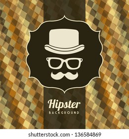 hipster illustration over retro background, old style. vector