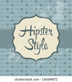 hipster illustration over retro background, old style. vector