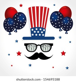 hipster independence over gray background vector illustration