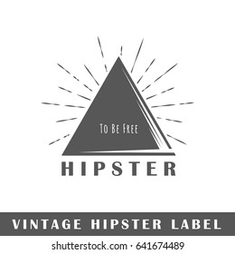 Hipster label isolated on white background. Design element. Template for logo, signage, branding design. Vector illustration