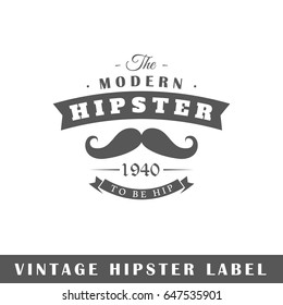 Hipster label isolated on white background. Design element. Template for logo, signage, branding design. Vector illustration
