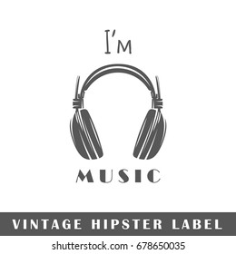 Hipster label isolated on white background. Design element. Template for logo, signage, branding design. Vector illustration