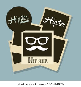 hipster label over blue background, old style. vector illustration
