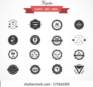 Hipster labels, badges and vector design elements