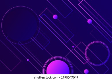Hipster landing page design. 3d in dark violet neon colors wallpaper. Line ball primitive figure diagonal liquid design. Music illusion violet abstract fractal. Plastic isometric geometry