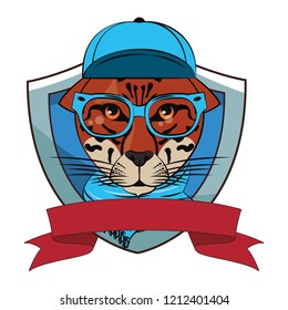 Hipster leopard cool sketch