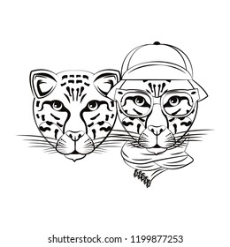 Hipster leopards cool sketch