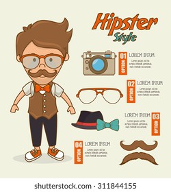 Hipster lifestyle design, vector illustration eps 10.