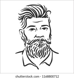 Hipster line art vector illustration