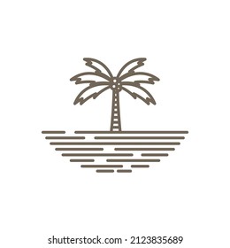 hipster line coconut tree logo design, vector graphic symbol icon illustration creative idea