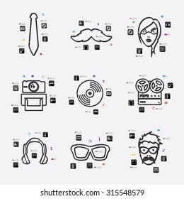 hipster line infographic illustration. Fully editable vector file