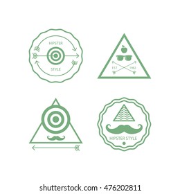 Hipster line labels isolated set. Vector illustration