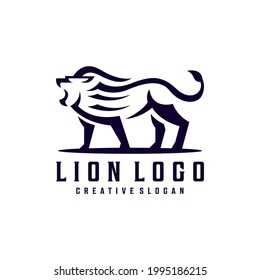 Hipster Lion Simple Creative Logo Template