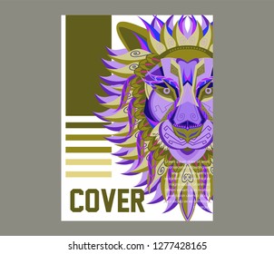 Hipster lion vector illustration