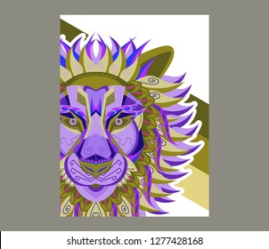 Hipster lion vector illustration