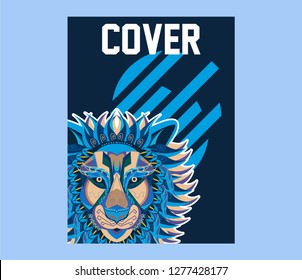 Hipster lion vector illustration