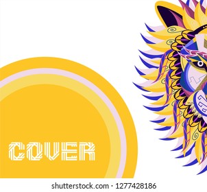 Hipster lion vector illustration