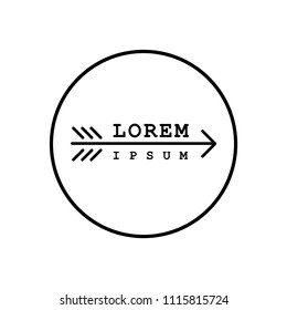 hipster logo circular shape with arrow inside 
