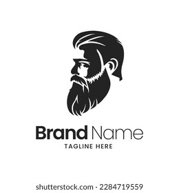 Hipster logo design template Beard and mustaches vector illustration logo design