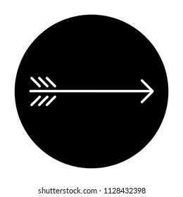 hipster logo element. circular shape with arrow inside