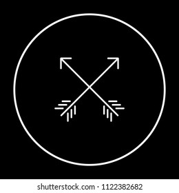 hipster logo elements. circular shape with two crossed arrows