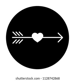 Hipster Logo Elements. Circular Shape With Arrow And Heart Inside