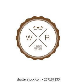 Hipster logo fashion glasses clothing