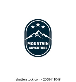 Hipster logo of mountain vector illustration. Mountain badge logo concept vector