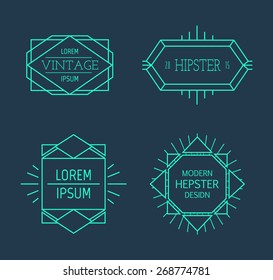 Hipster logo set.