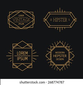 Hipster logo set.