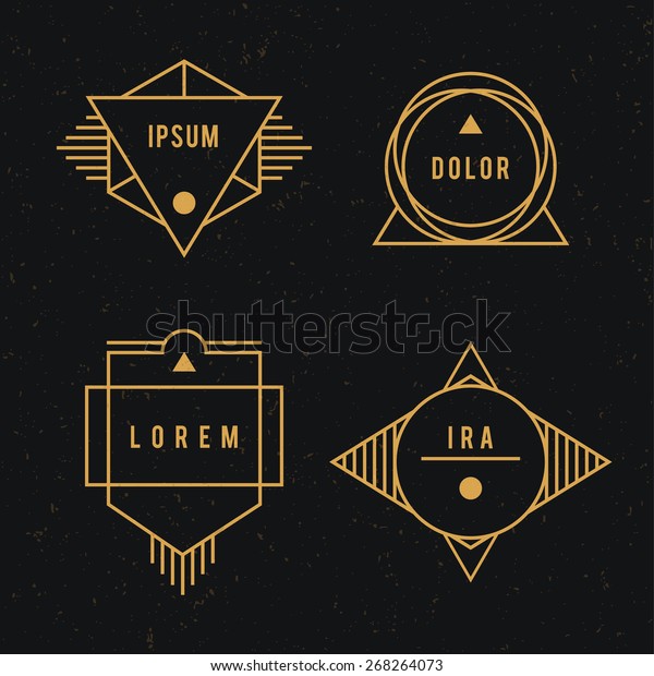 Hipster Logo Set Stock Vector (Royalty Free) 268264073