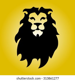 Hipster logotype with head of lion