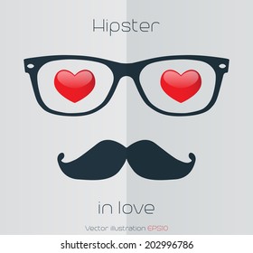 Hipster in love -  vector illustration