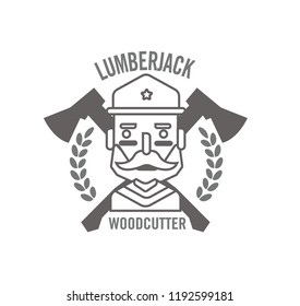  hipster lumberjack emblem with axes