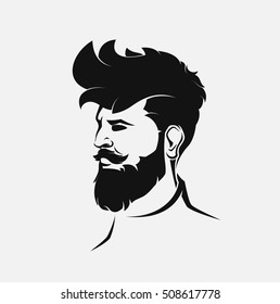 figura masculina hipster con barba y pelo