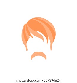 Hipster Male Hair and Facial  Style With Hippie Moustache