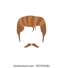 Hipster Male Hair and Facial  Style With Staline Moustache