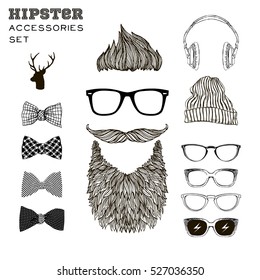 accesorios para hipster, conjunto gráfico para diseñadores