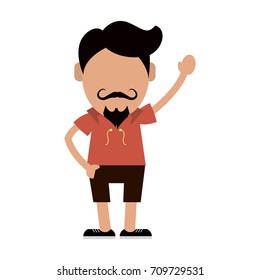 hipster man avatar icon image 