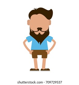 hipster man avatar icon image 