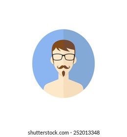 hipster man avatar user icon picture - cartoon character