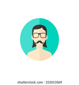 hipster man avatar user icon picture - cartoon character