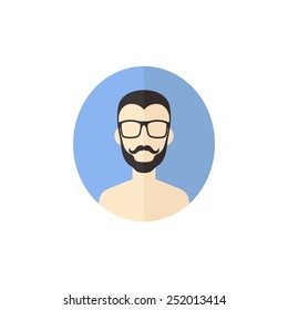 hipster man avatar user icon picture - cartoon character