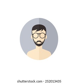 hipster man avatar user icon picture - cartoon character