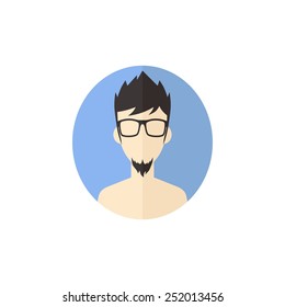 hipster man avatar user icon picture - cartoon character