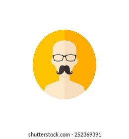 hipster man avatar user icon picture - cartoon character