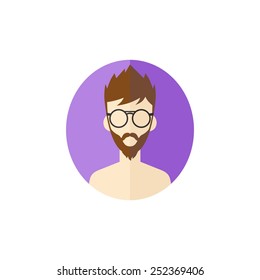 hipster man avatar user icon picture - cartoon character