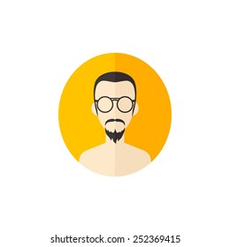 hipster man avatar user icon picture - cartoon character
