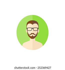 hipster man avatar user icon picture - cartoon character