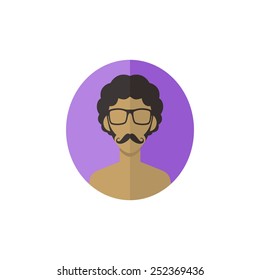hipster man avatar user icon picture - cartoon character
